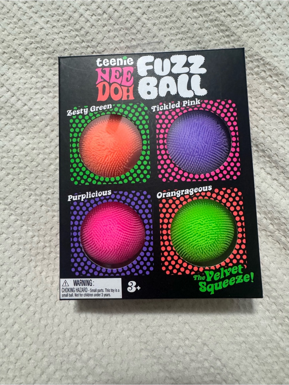 Schylling NEE DOH Fuzz Ball 4-Pack - Bright Pink, Purple, Orange, Green